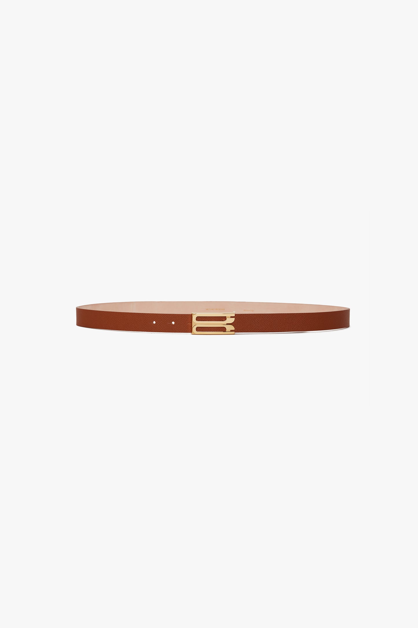 Frame Belt In Tan Grained Leather