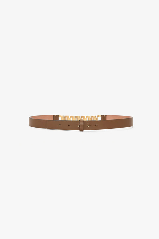 Watch Strap Detail Belt in Khaki-Brown