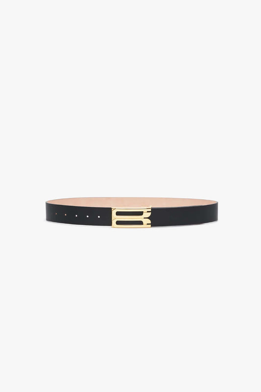 Jumbo Frame Belt In Navy Leather