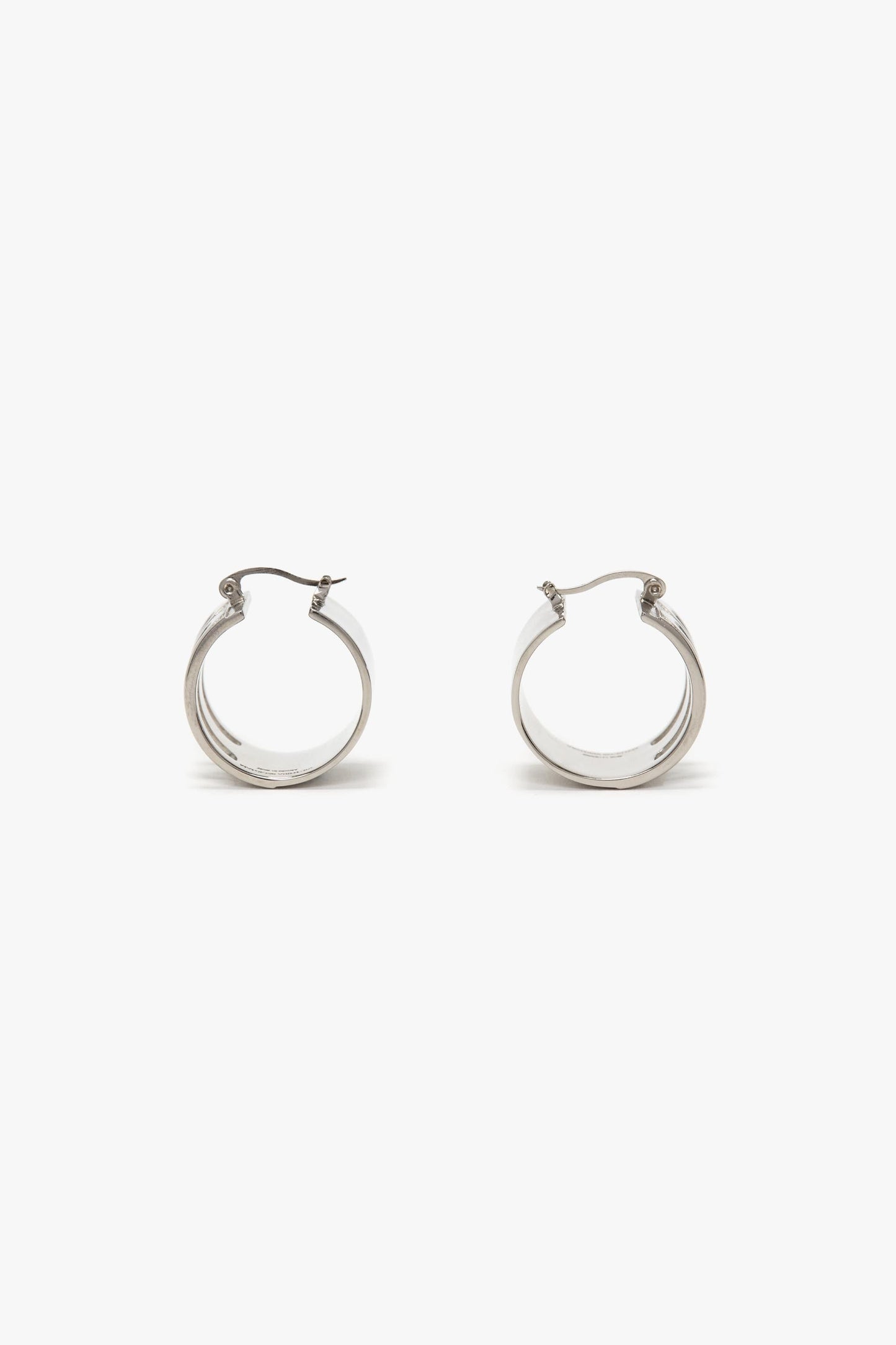 B Frame Hoop Earrings In Silver