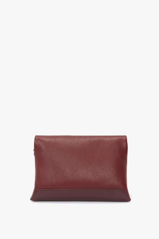 Chain Pouch With Strap In Bordeaux Grained Calf