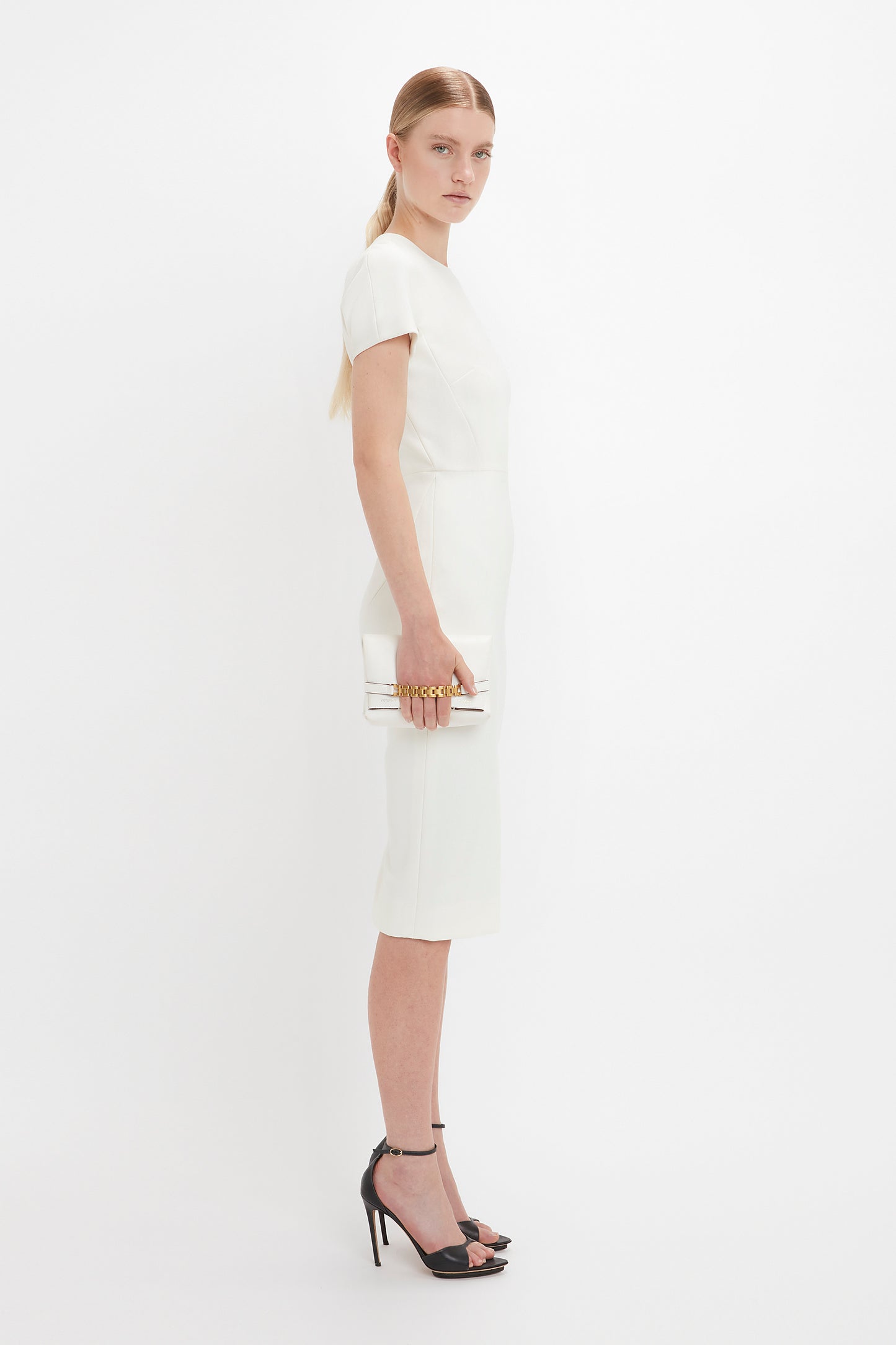 Fitted T-shirt Dress In White