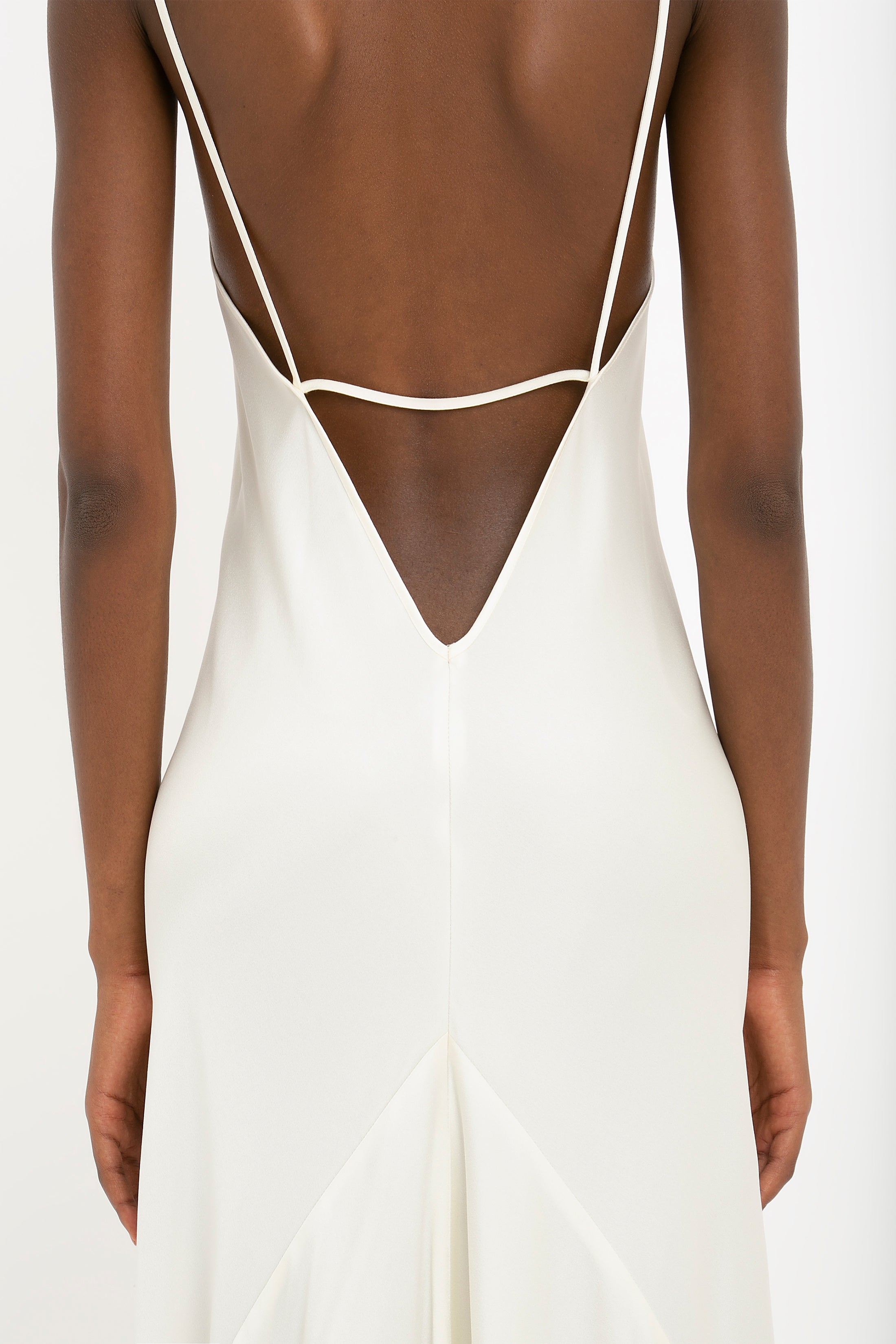 Floor Length Cami Dress In Ivory Victoria Beckham
