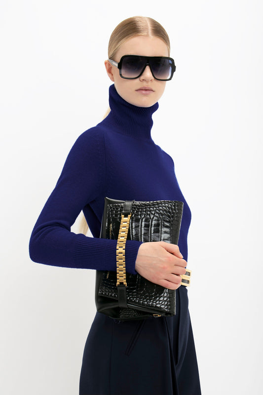 Wide Leg Trouser In Midnight