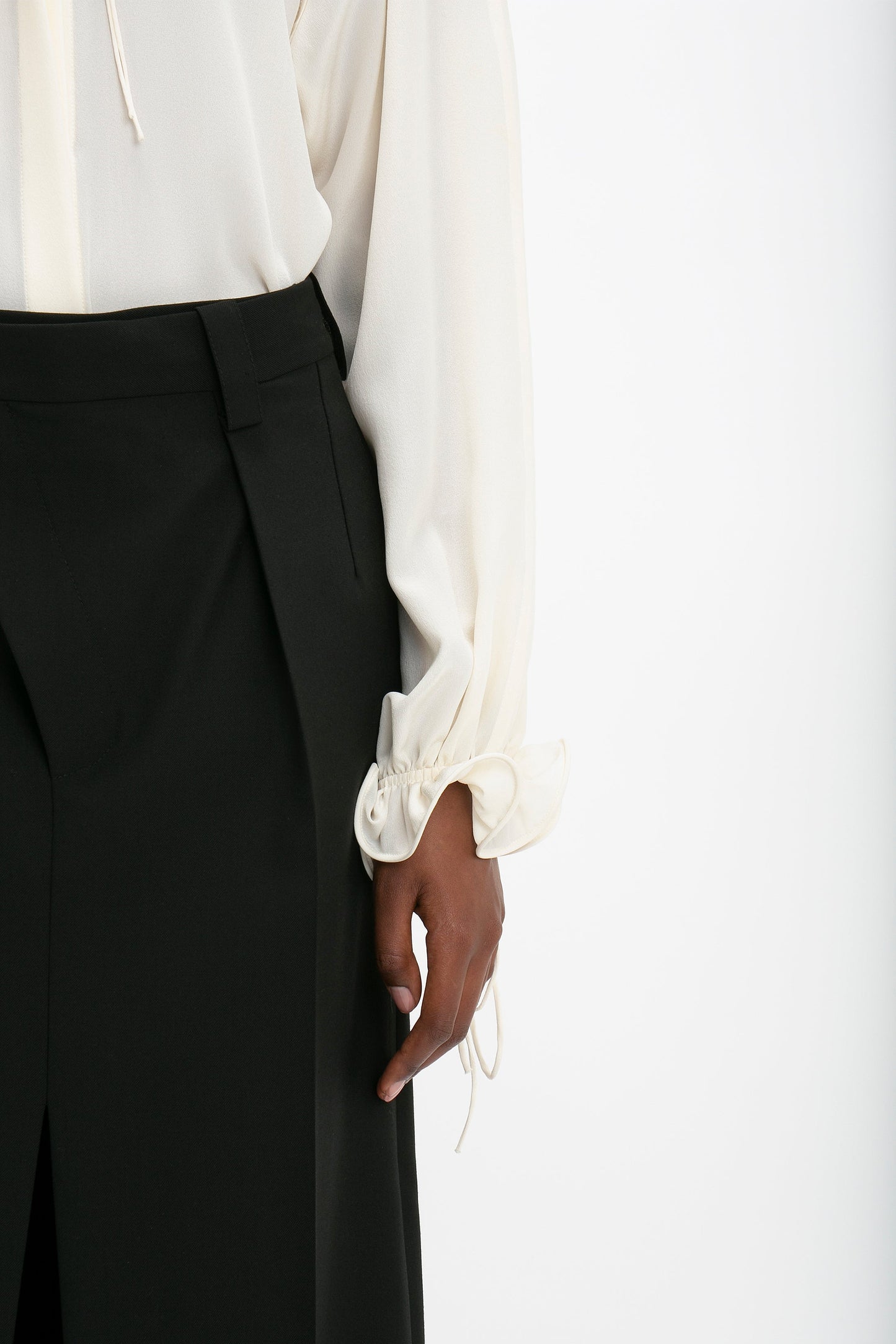 Ruched Detail Blouse In Vanilla