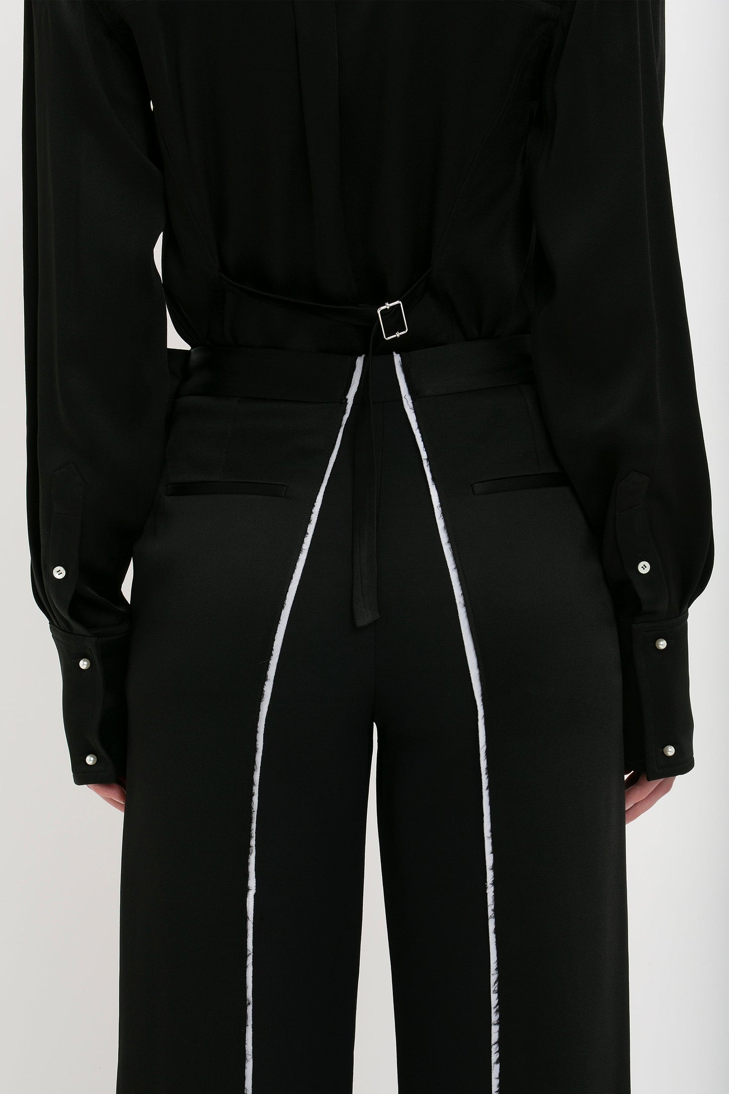 Straight Leg Deconstructed Trouser In Black