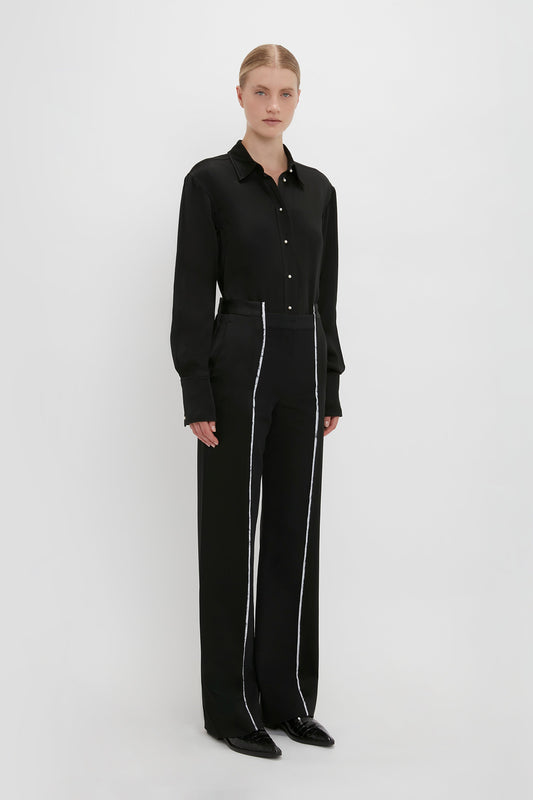 Waistcoat Detail Shirt In Black