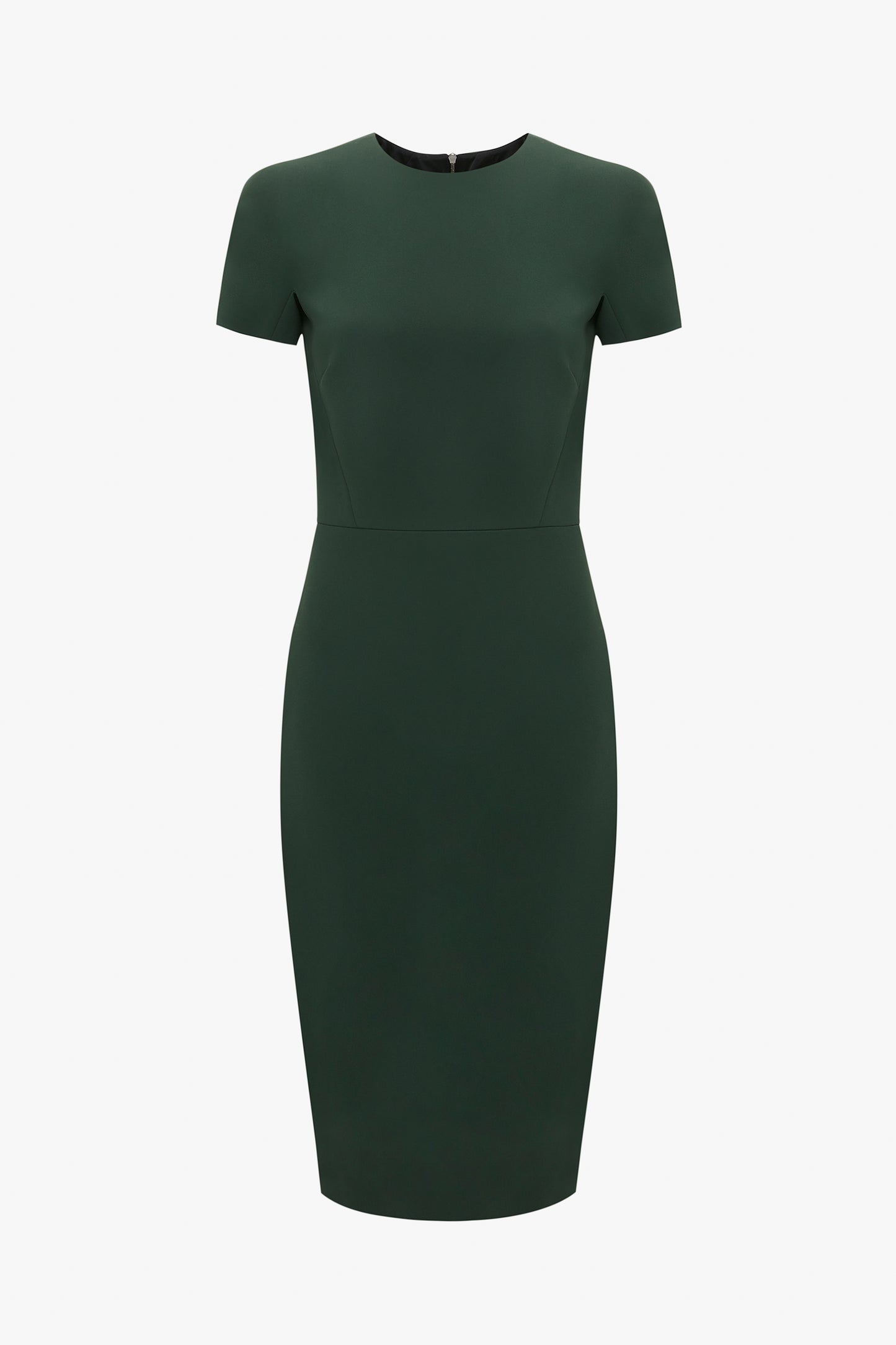 T-Shirt Fitted Dress In Bottle Green