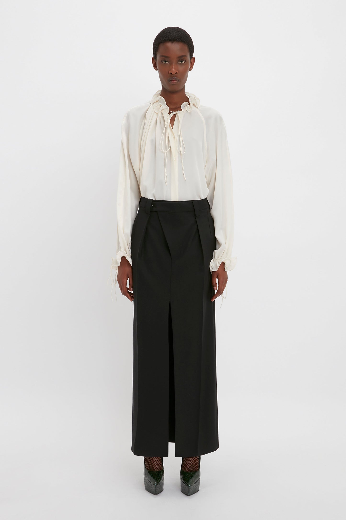 Ruched Detail Blouse In Vanilla