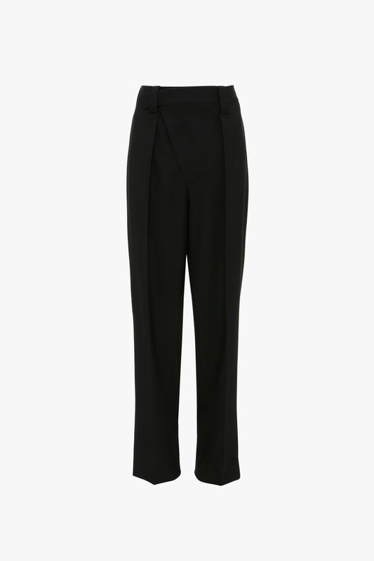 Wrap Front Trouser In Black