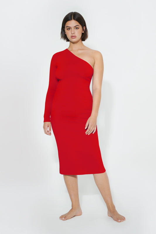 VB Body One Shoulder Top in Red