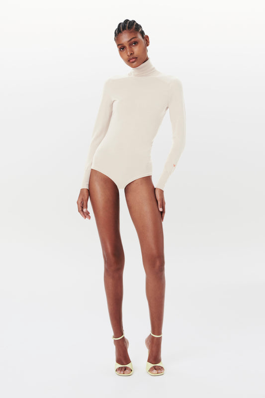 Poloneck Bodysuit In Cream