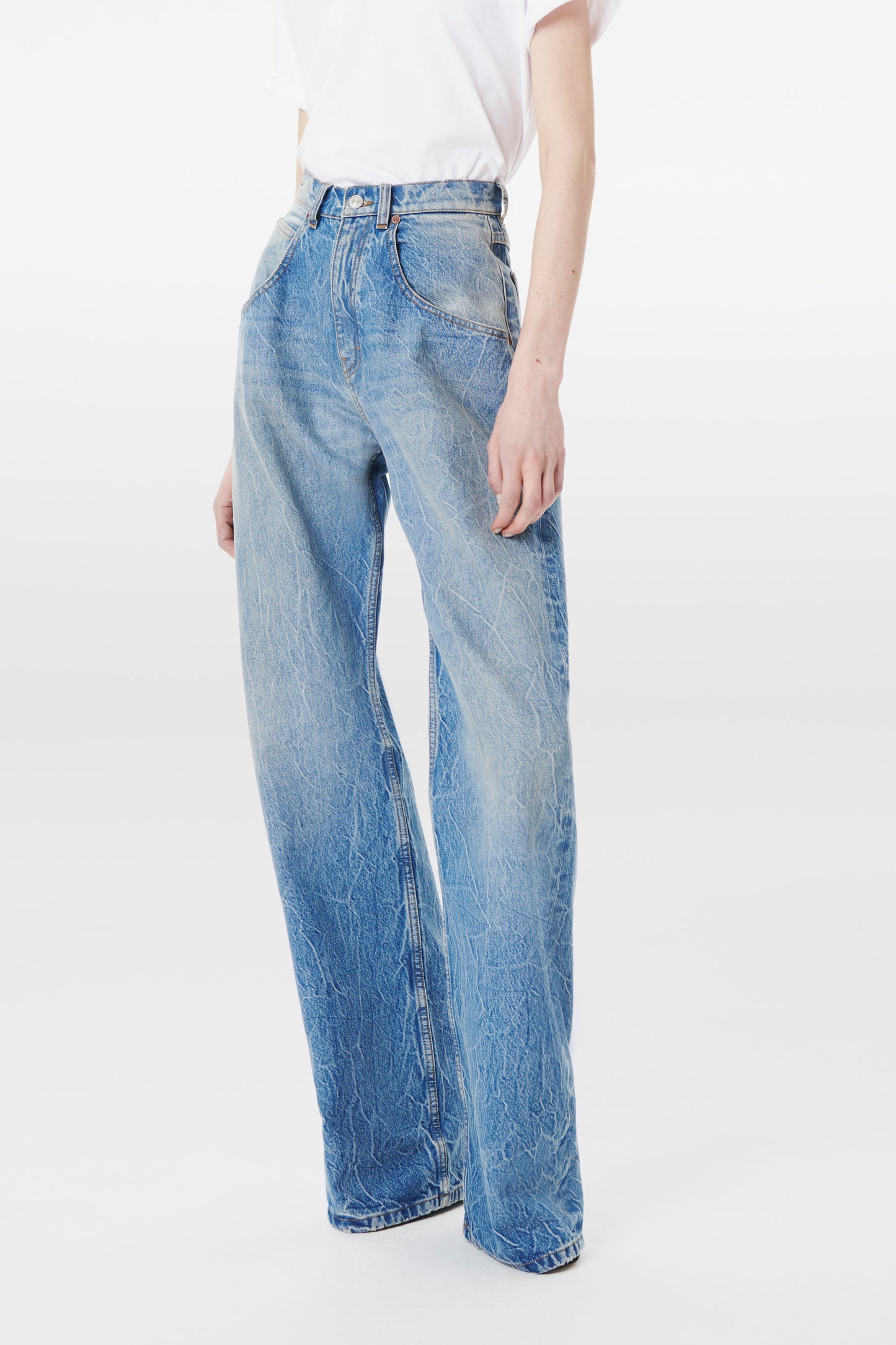 Mia Wide Leg Mid Rise Jean in Miami Wash