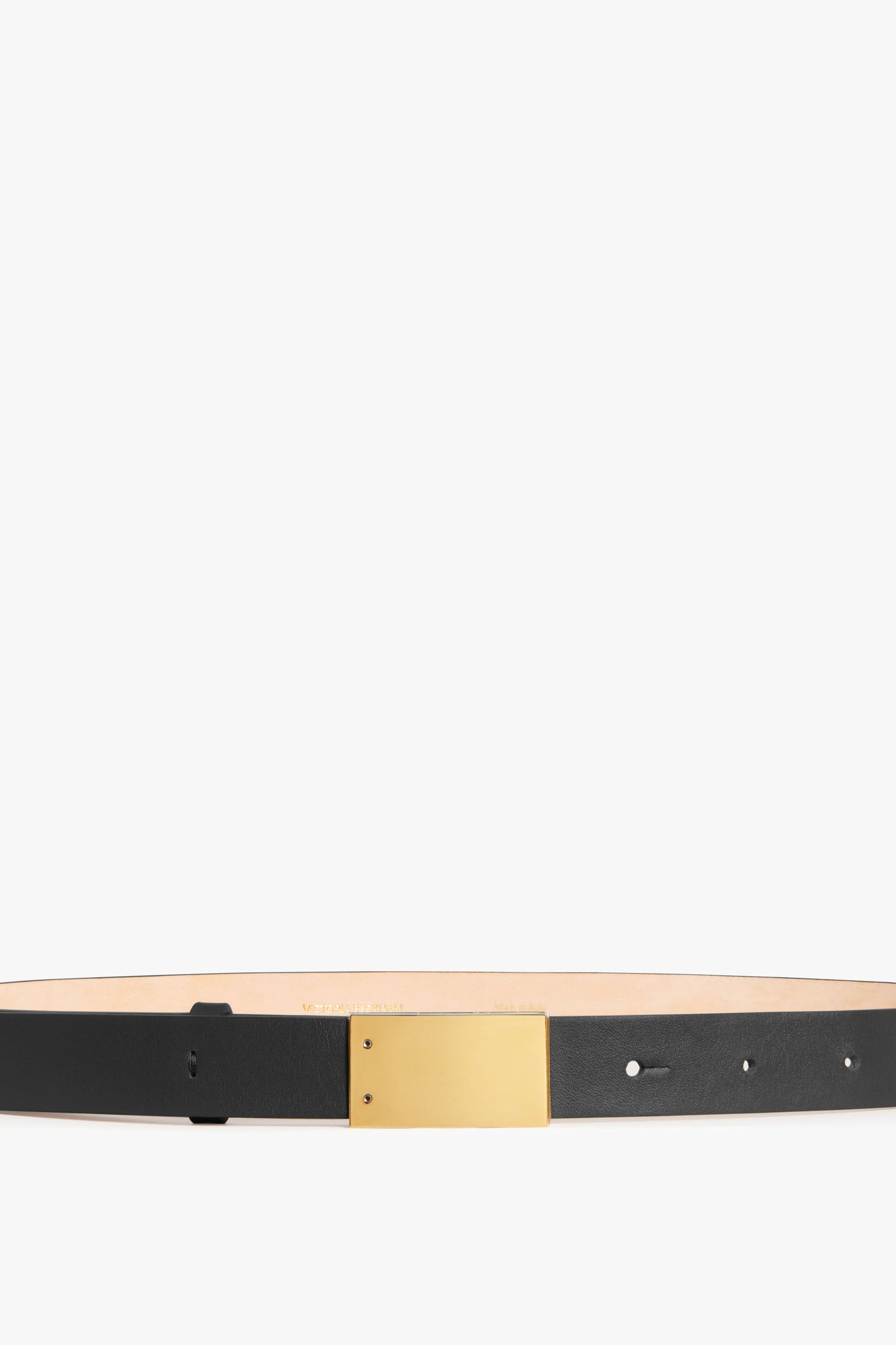 Thin Belt With Plaque Buckle In Black