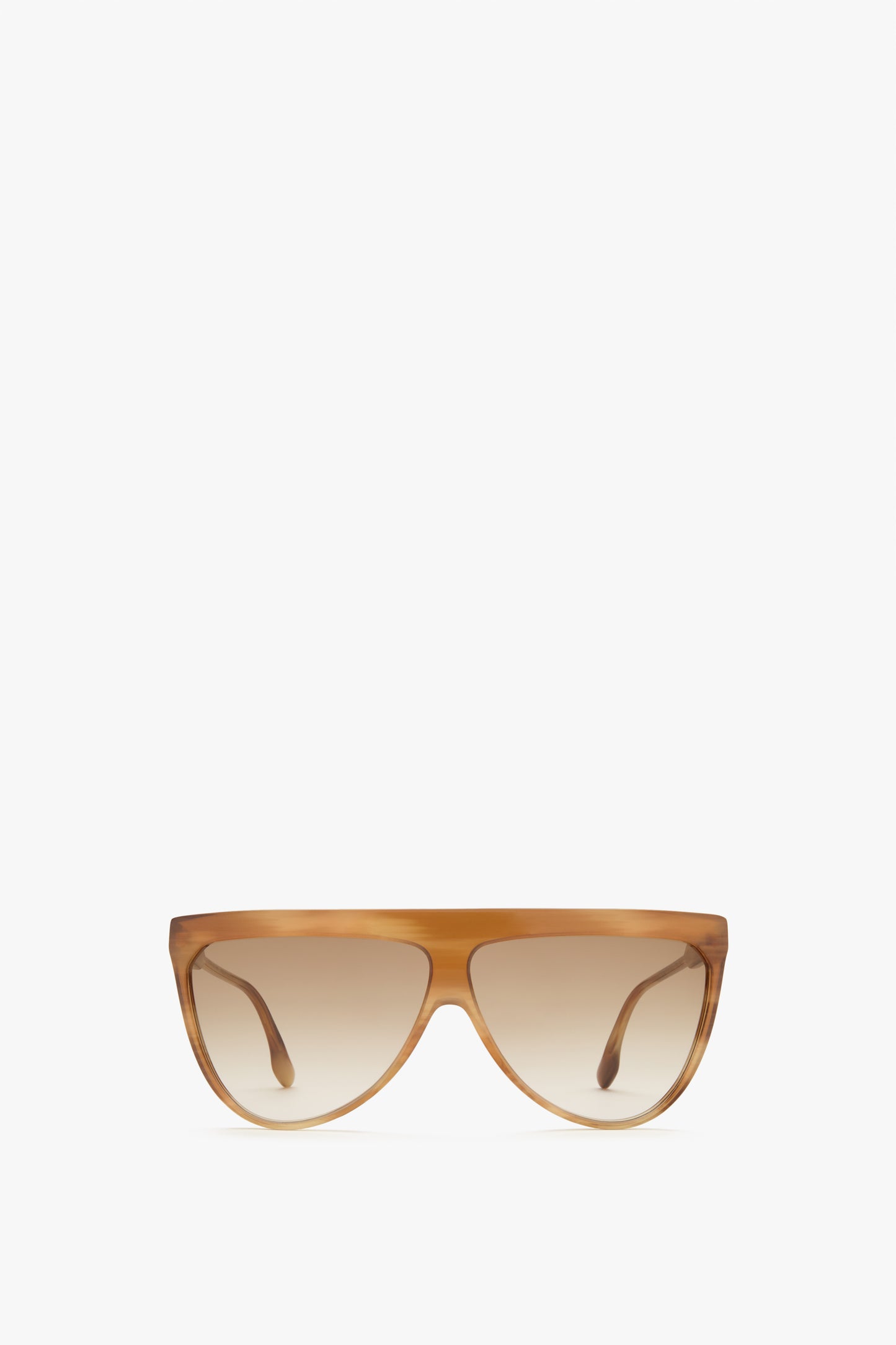Classic Flat Top V Sunglasses in Honey Horn