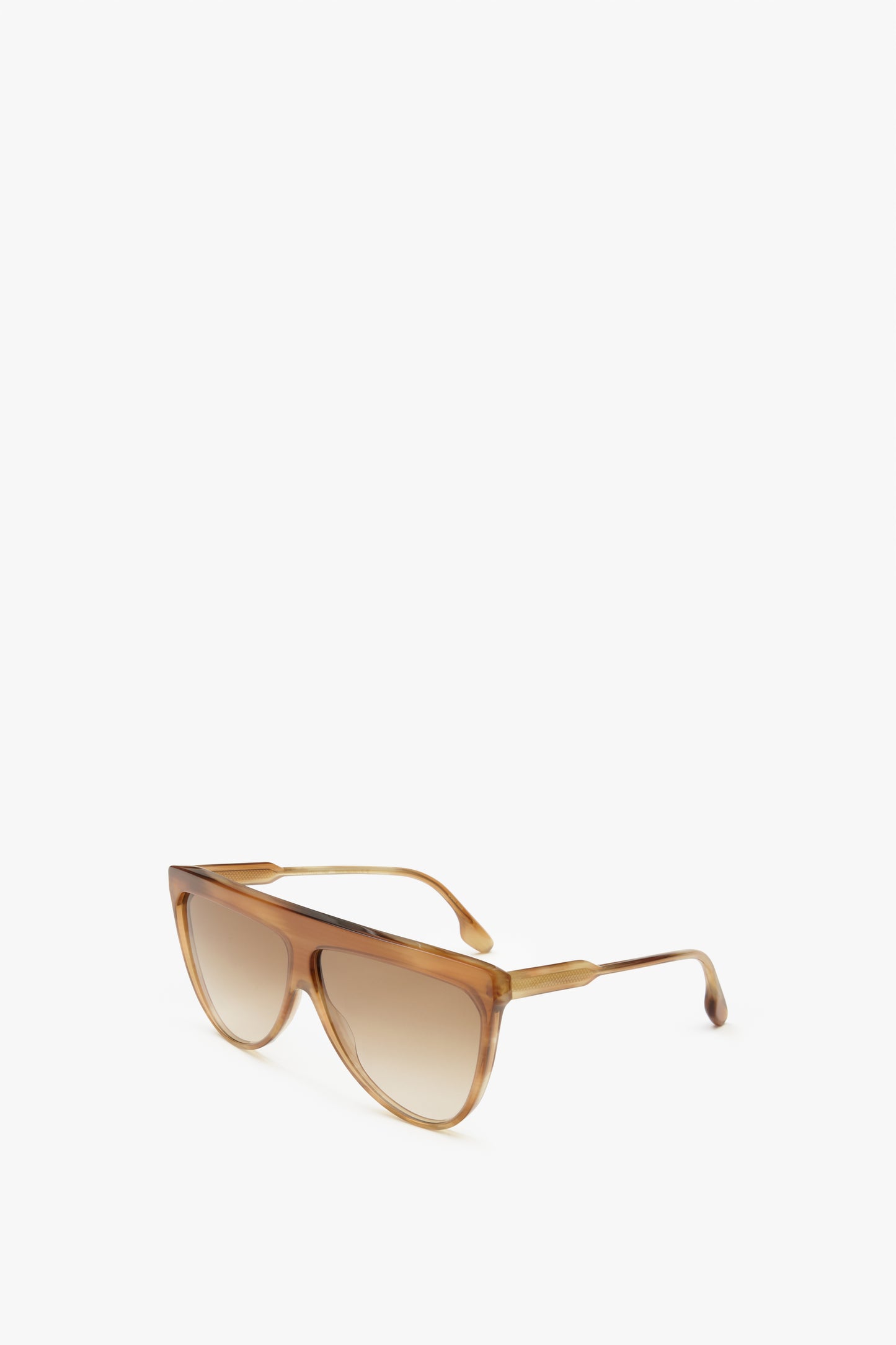 Classic Flat Top V Sunglasses in Honey Horn