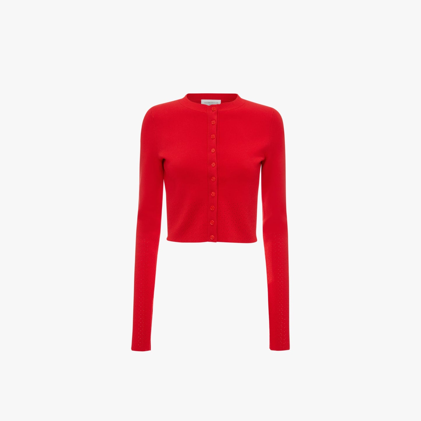 VB Body Cropped Fitted Cardigan in Red