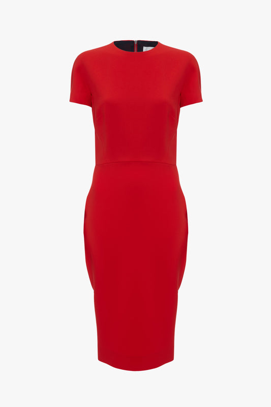 Fitted T-shirt Dress In Bright Red