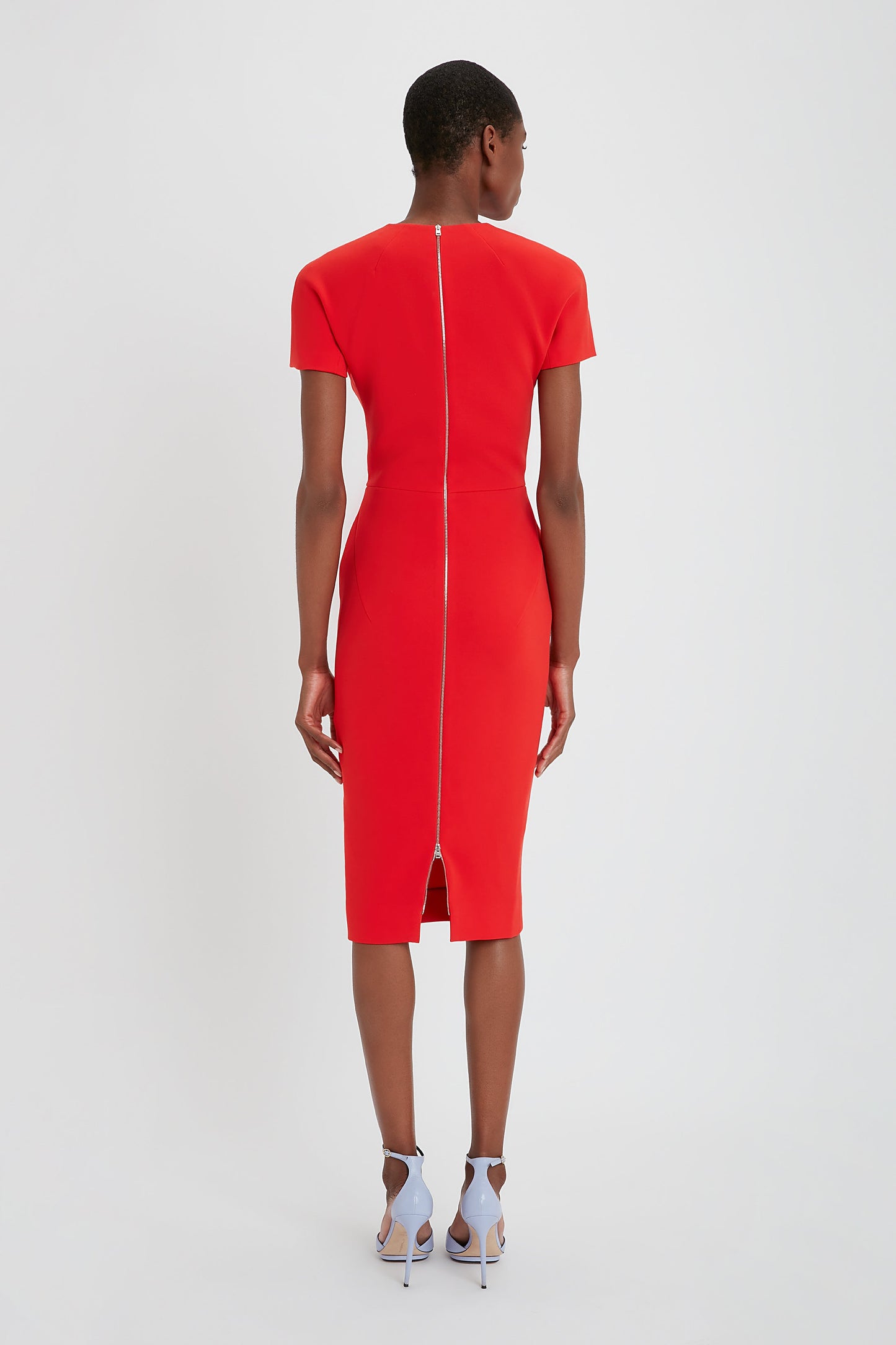 Fitted T-shirt Dress In Bright Red