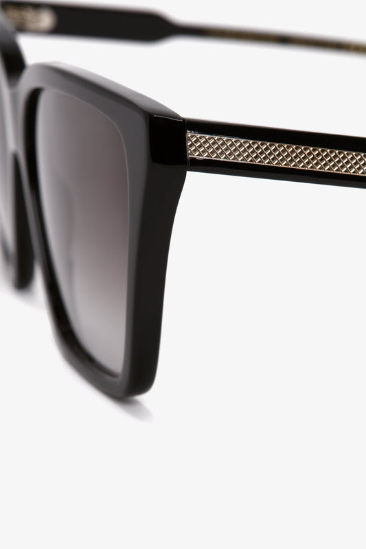 Soft Square Frame Sunglasses In Black-Gold