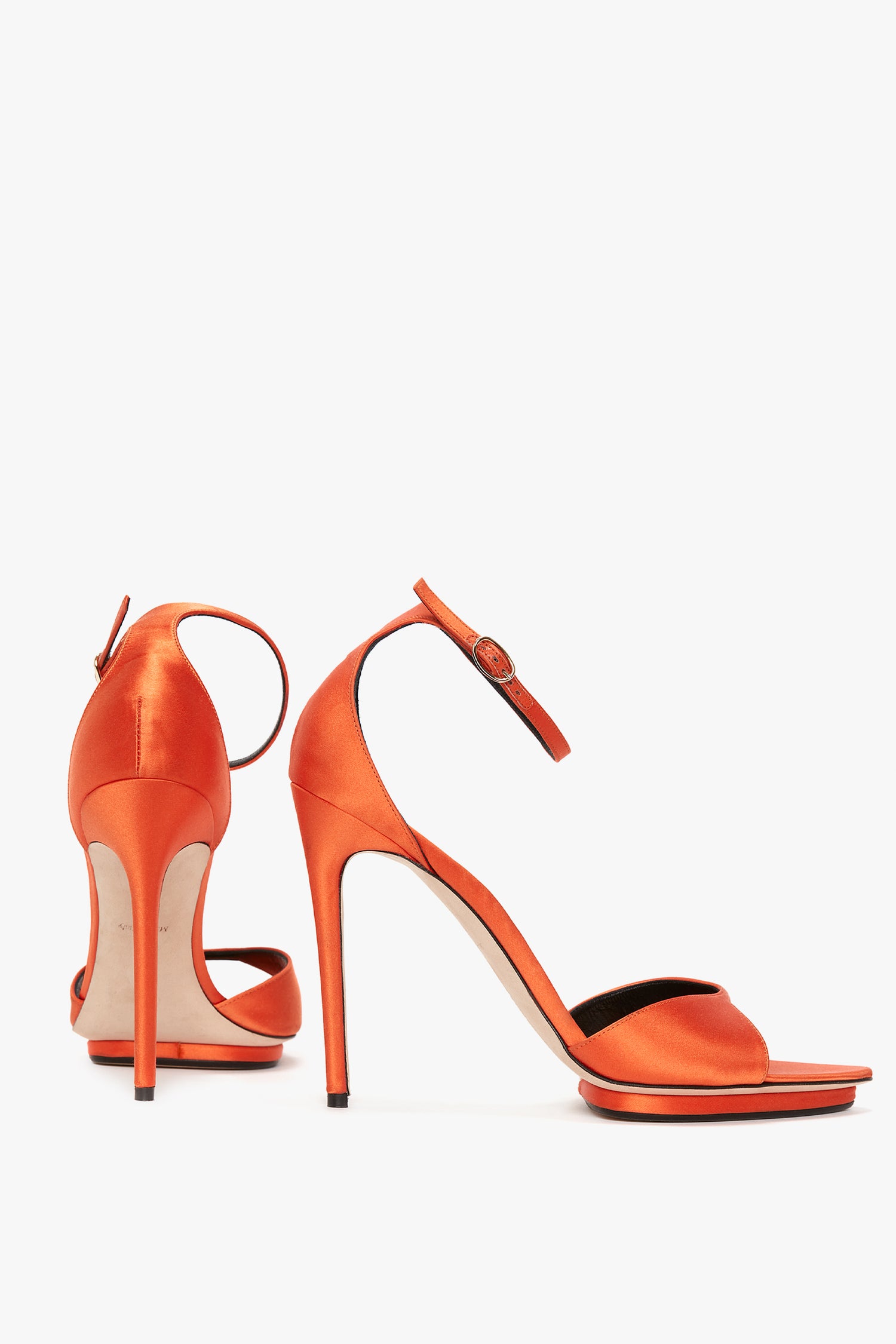 Orange shop stiletto sandals