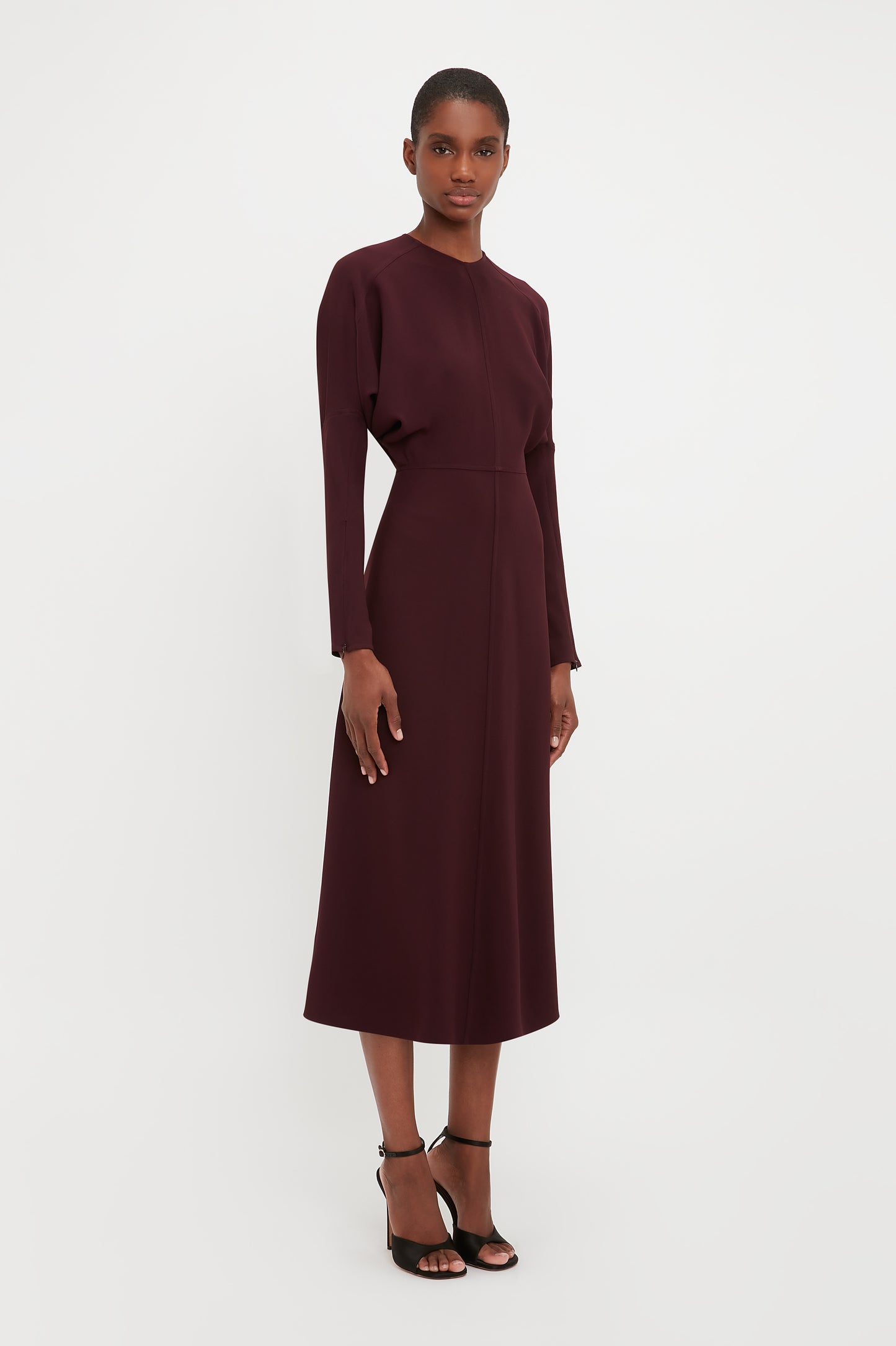 Dolman Midi Dress In Rosewood
