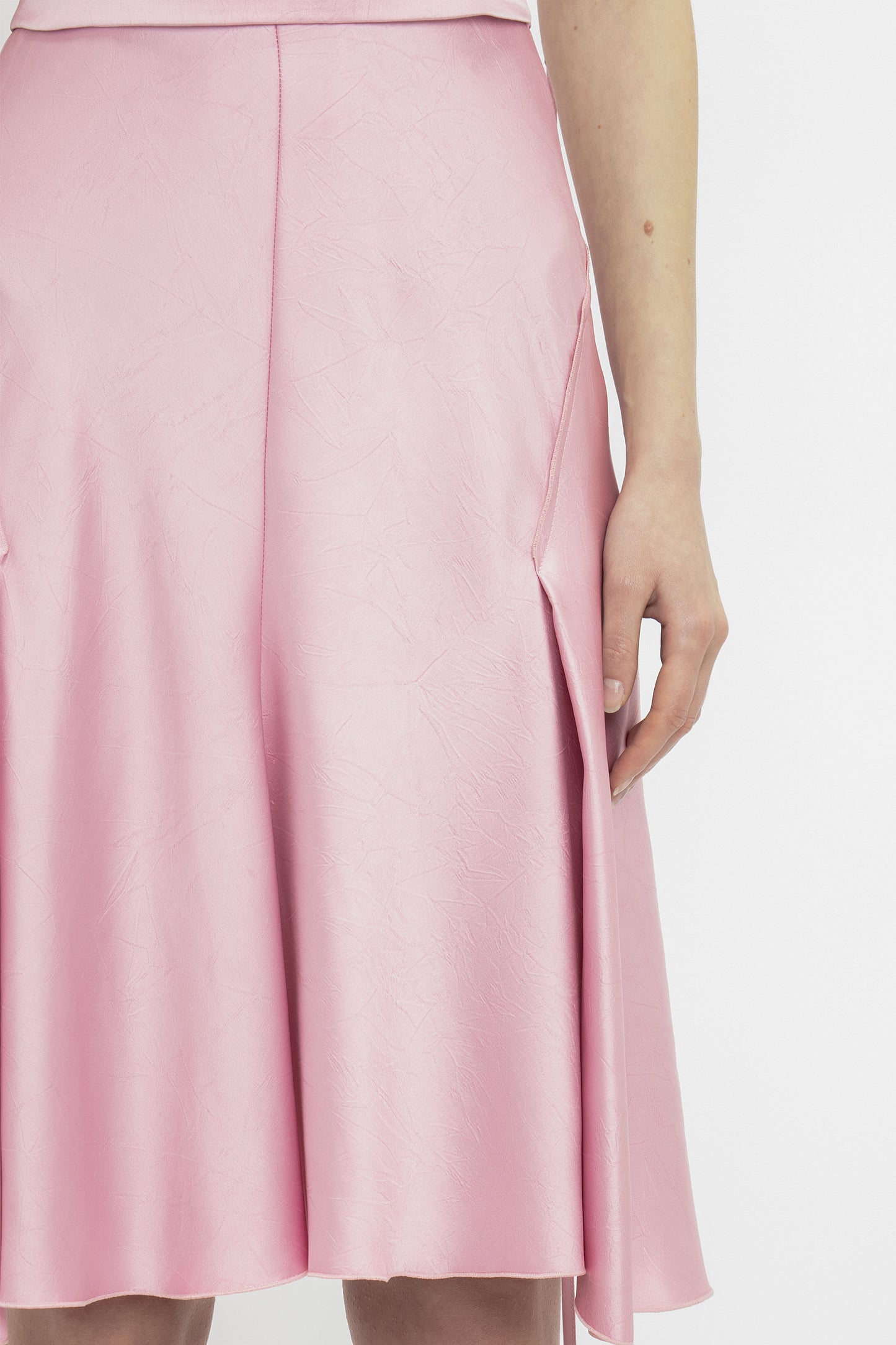 Draped Sleeve Cut Out Mini Dress In Rose