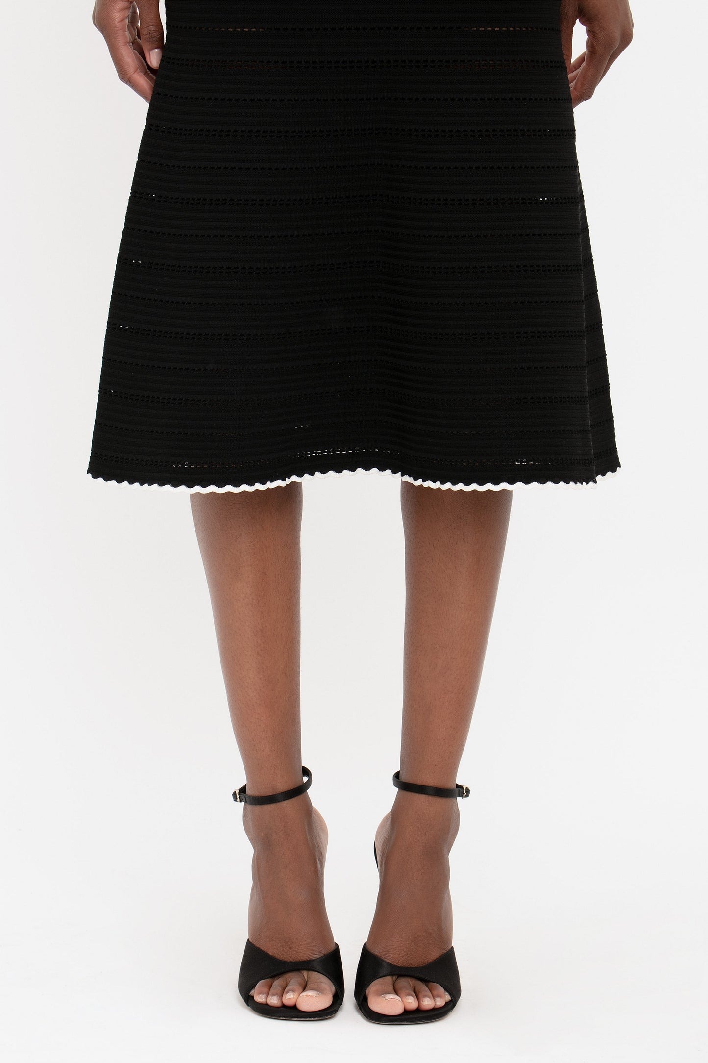 Flared Midi Skirt In Black