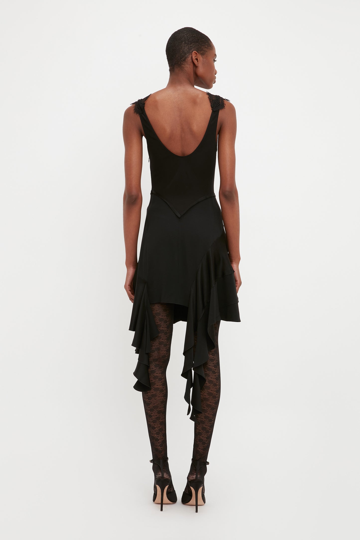 VB Monogram Lace Tights in Black