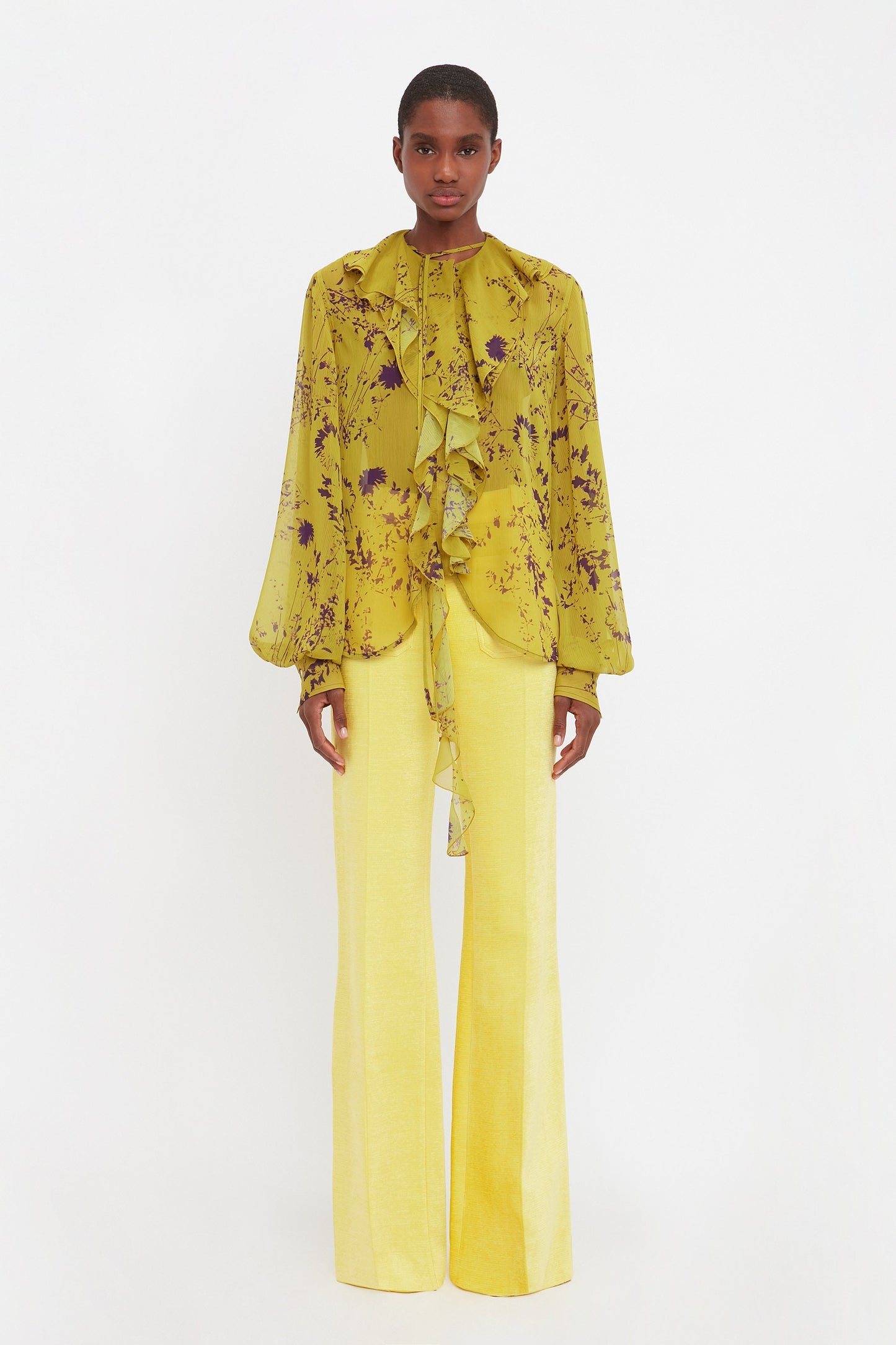 Romantic Blouse In Yellow Ochre