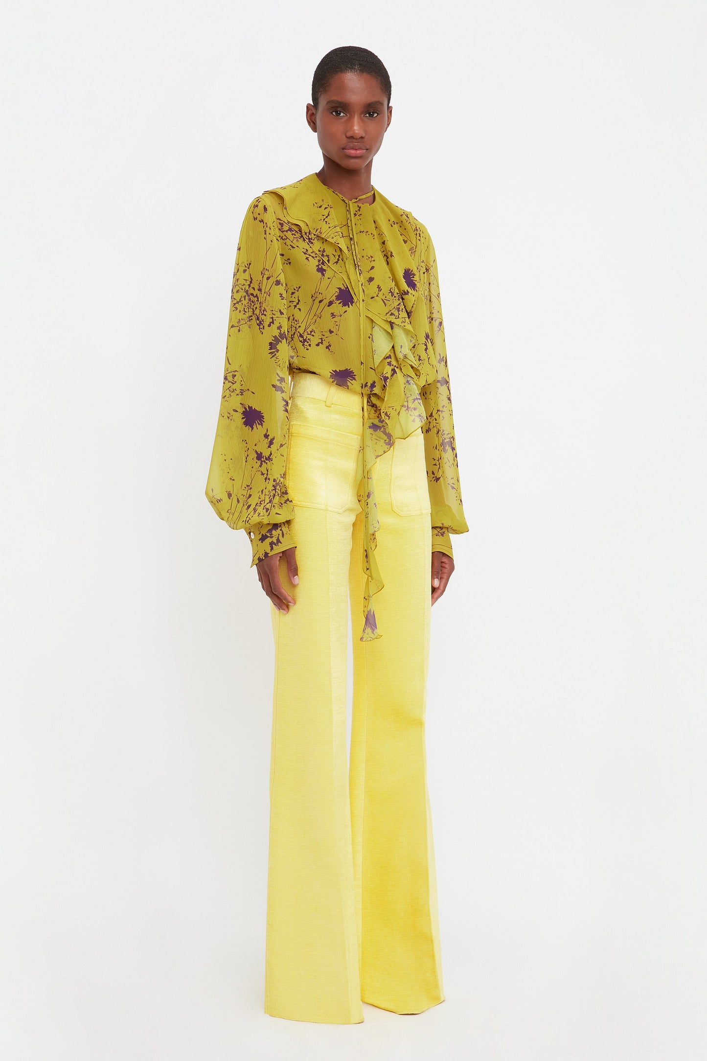 Romantic Blouse In Yellow Ochre