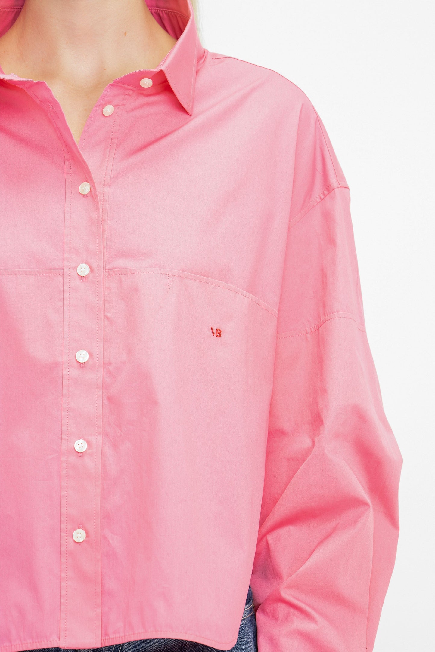Tuck Detail Cropped Men's Shirt In Flamingo Pink