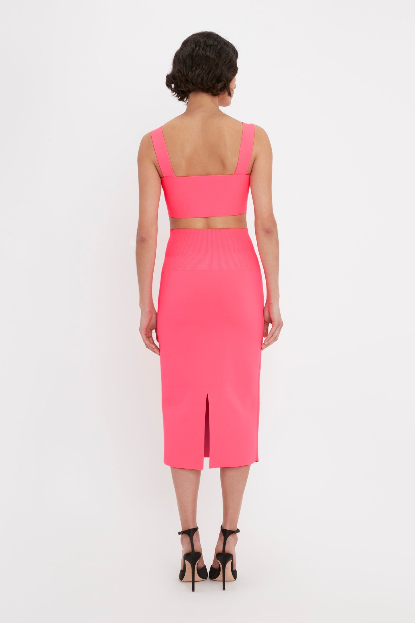 VB Body Fitted Midi Skirt In Pink