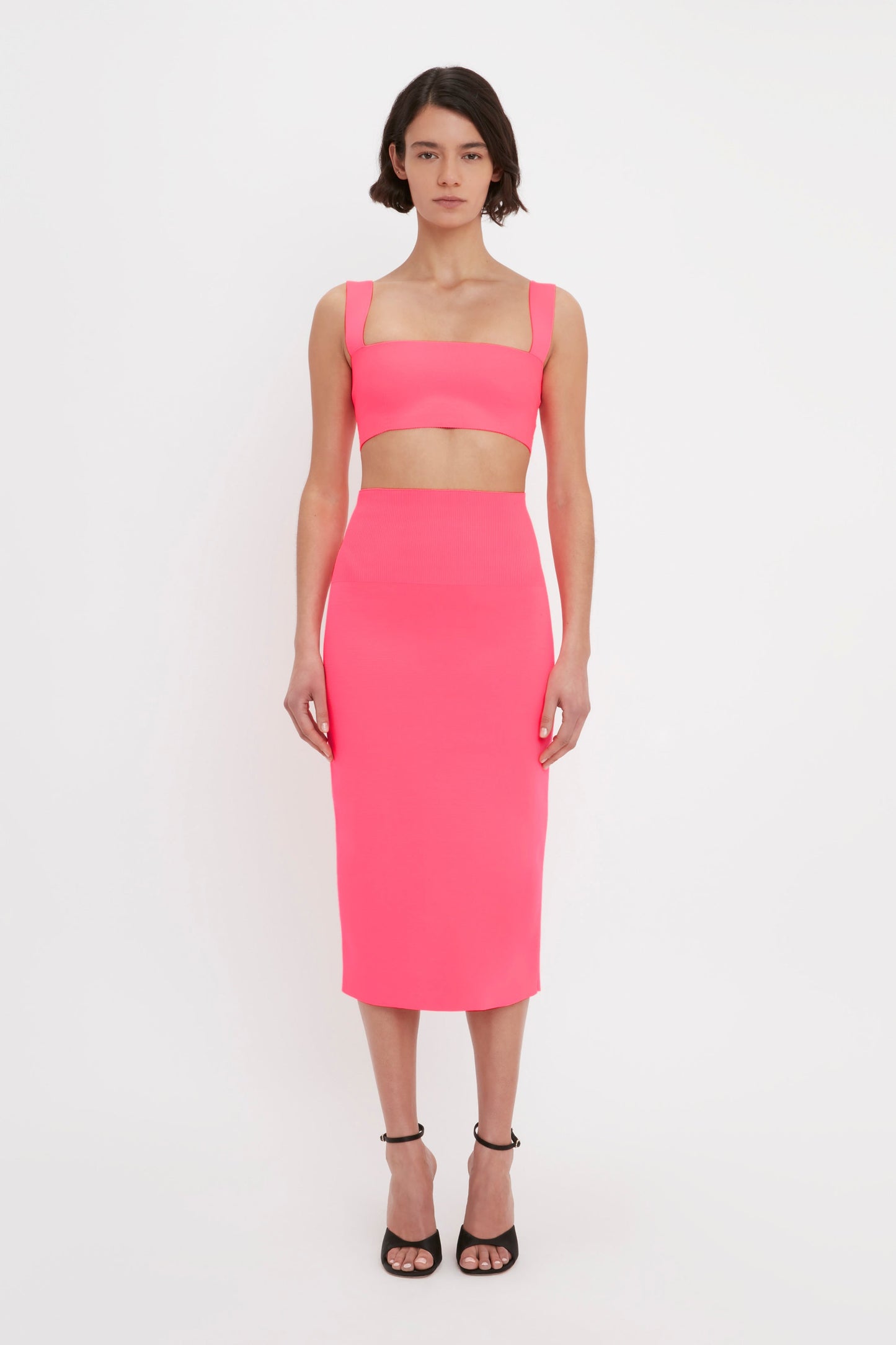 VB Body Fitted Midi Skirt In Pink