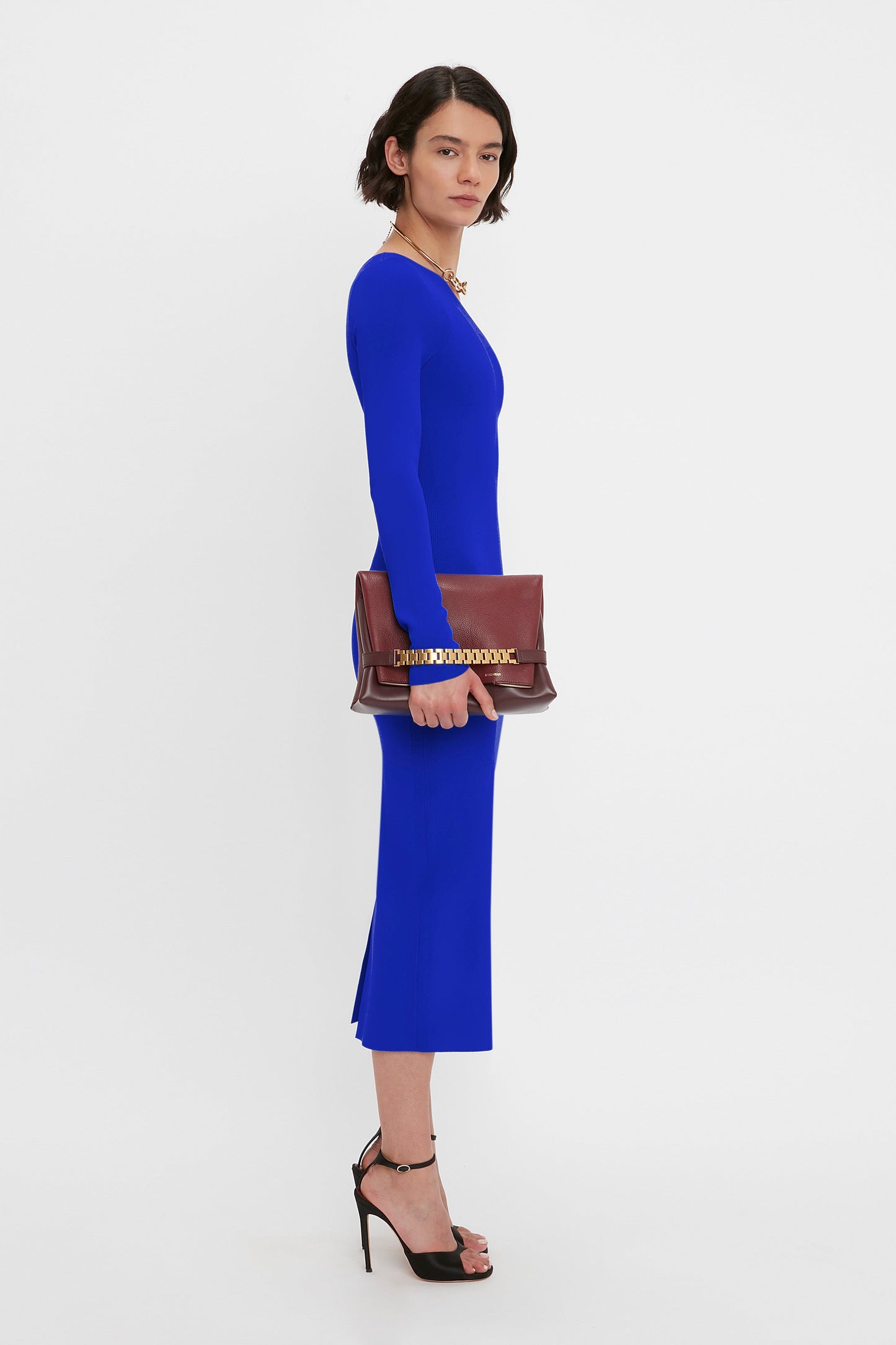 VB Body One Shoulder Midi Dress In Cobalt