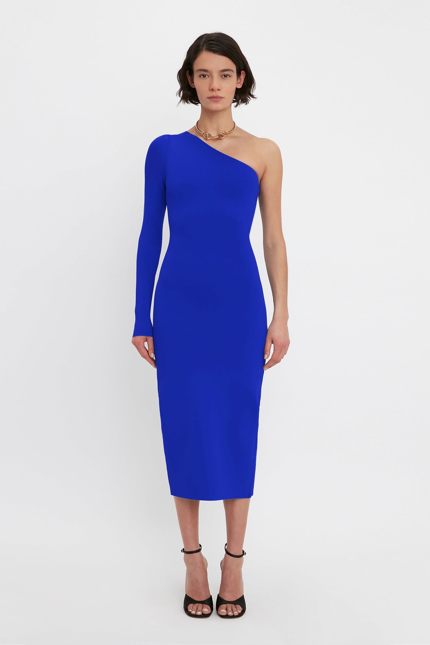 VB Body One Shoulder Midi Dress In Cobalt