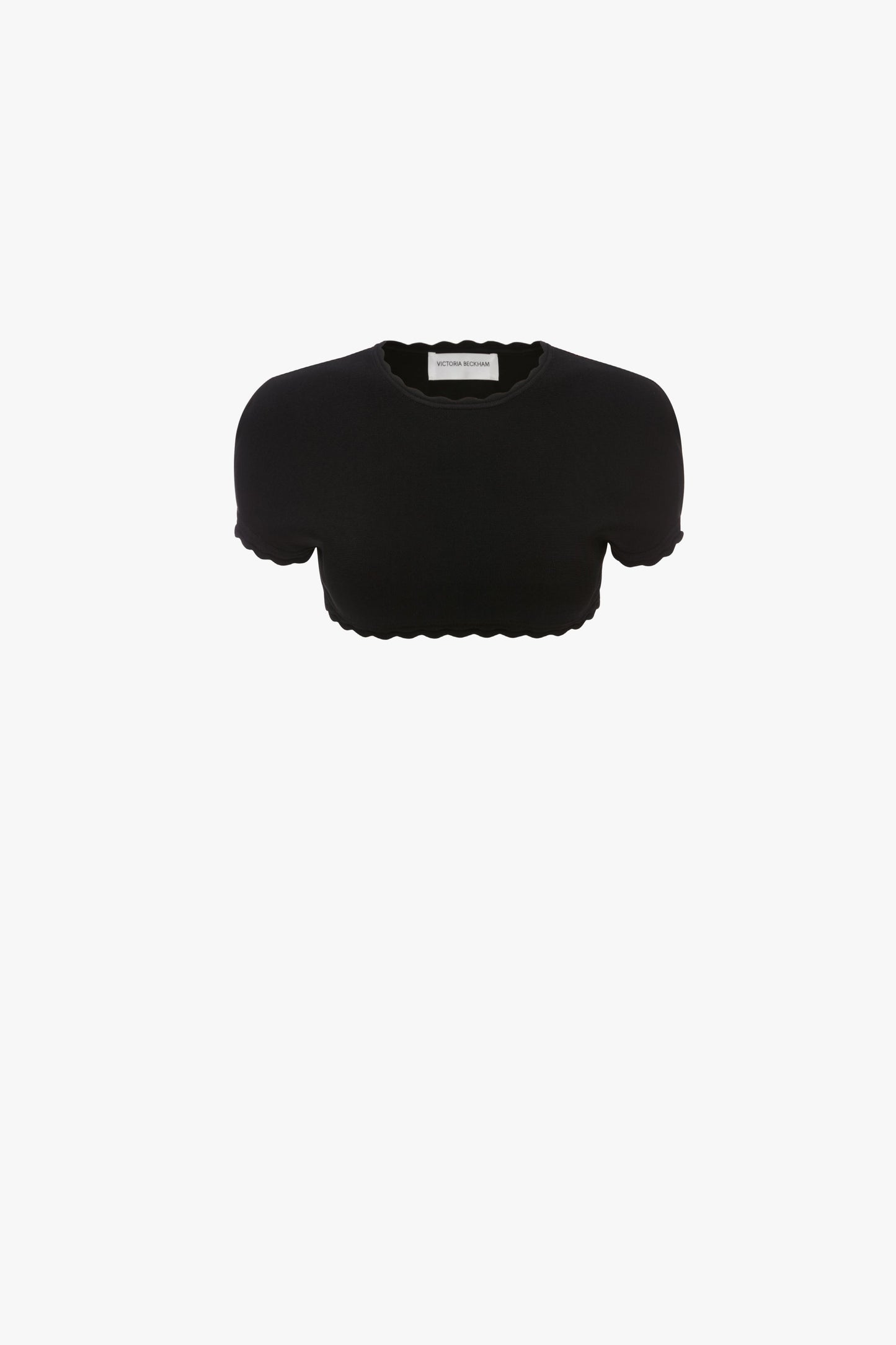 Cropped Short Sleeve Top In Black