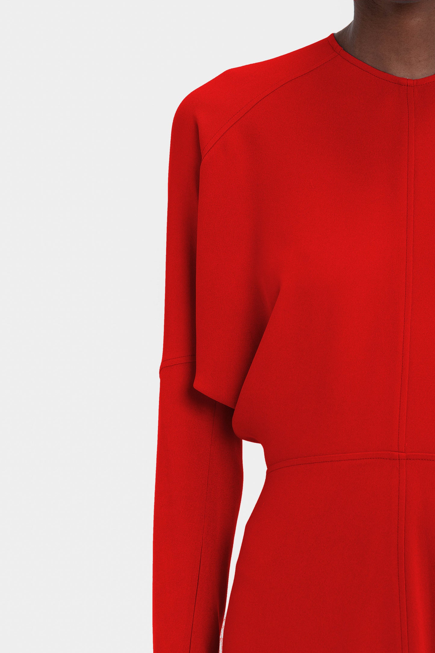 Dolman Midi Dress In Red