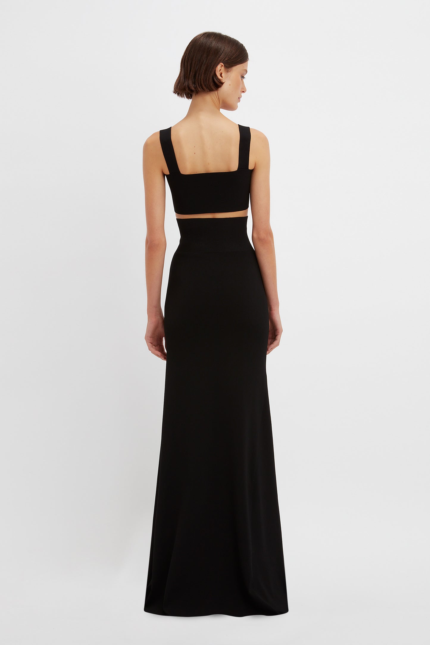 Floor-Length Knitted Skirt In Black