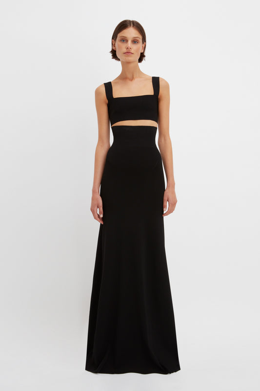 Floor-Length Knitted Skirt In Black