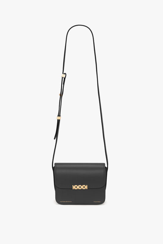 Mini Chain Shoulder Bag In Black Leather