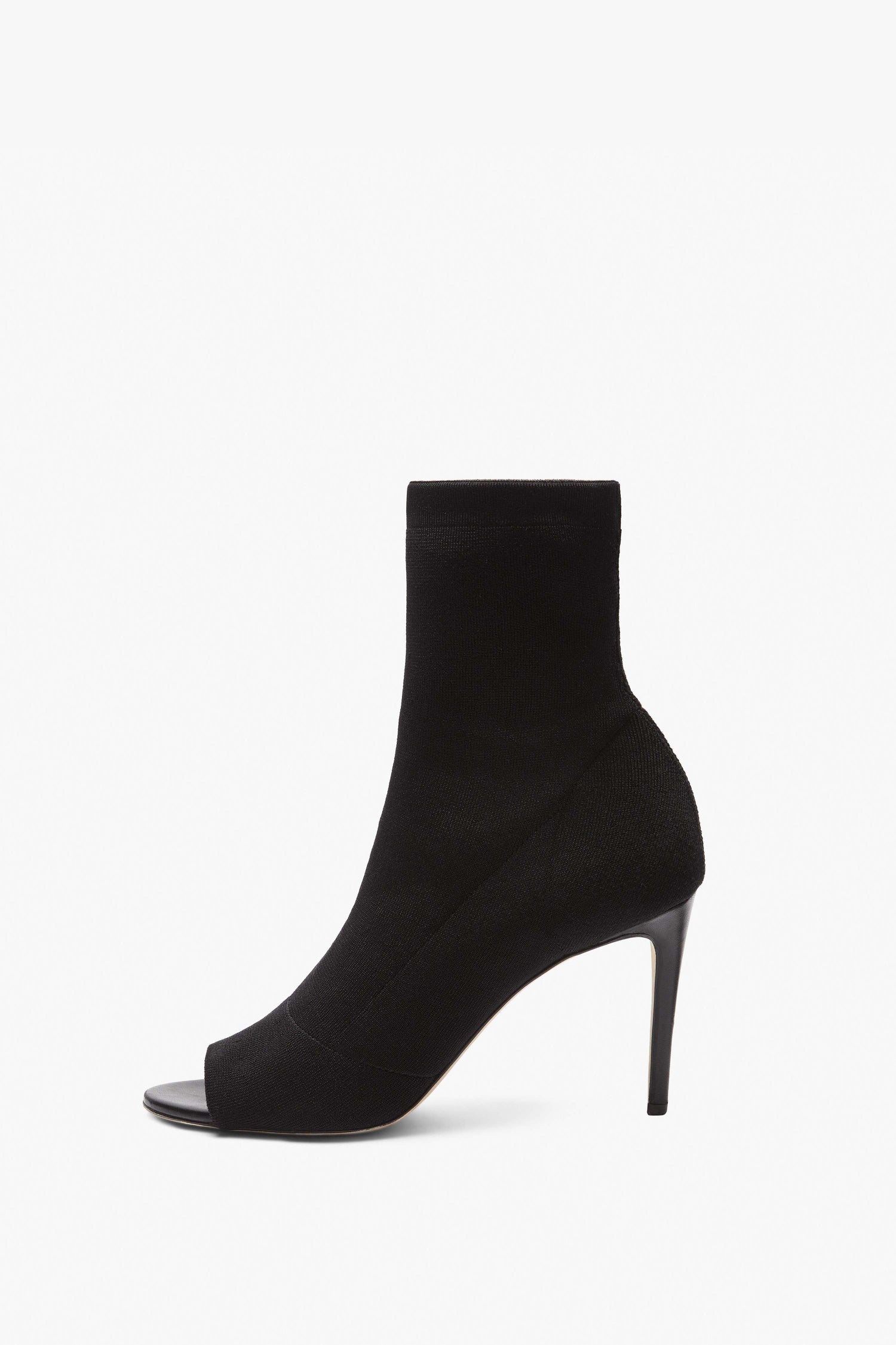 Black knit peep toe shoe boot new arrivals