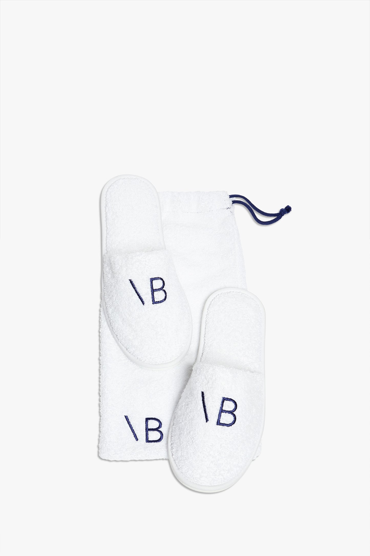VB Embroidered Slippers In Navy-White